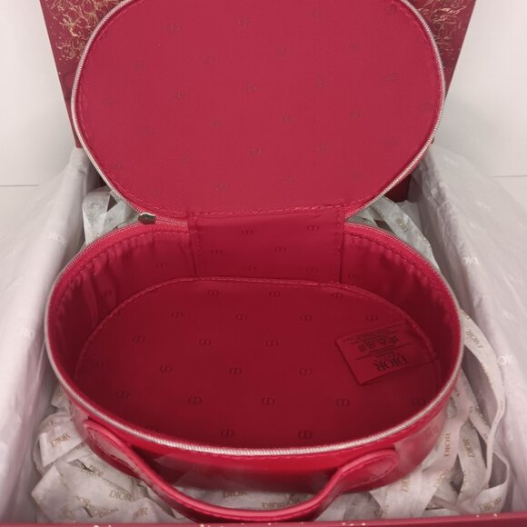 TWO DIOR RED PATENT VANITY CASE / PLEASE READ DESCRIPTION - Picture 5 of 16